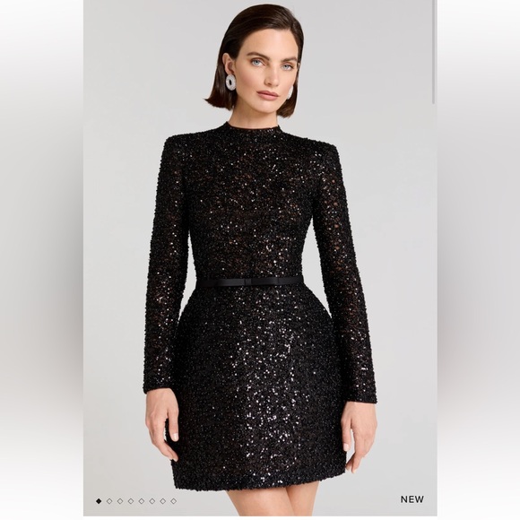 Used NADINE MERABI Black Edie Dress size SM - Picture 2 of 7